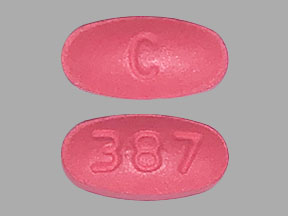Pill C 387 Pink Elliptical/Oval is Ambrisentan