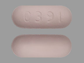 Pill C391 Pink Capsule/Oblong is Deferasirox