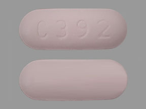 Pill C392 Pink Capsule/Oblong is Deferasirox