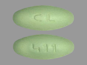 Pill CL 411 Green Oval is Cinacalcet Hydrochloride
