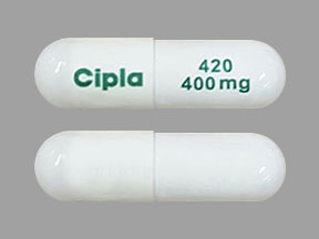 Pill Cipla 420 400 mg White Capsule-shape is Celecoxib
