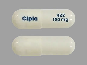 Pill Cipla 422 100 mg White Capsule-shape is Celecoxib