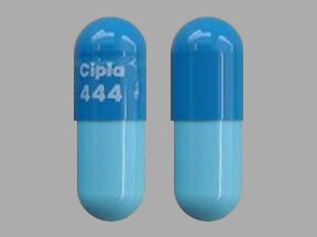 Pill Cipla 444 Blue Capsule/Oblong is Atazanavir Sulfate