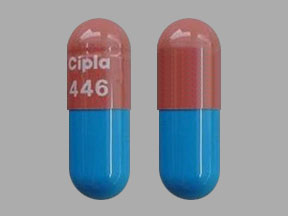 Pill Cipla 446 Red Capsule/Oblong is Atazanavir Sulfate