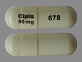 Pill Cipla 50 mg 678 White Capsule-shape is Pregabalin