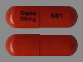 Pill Cipla 100 mg 681 Orange Capsule-shape is Pregabalin