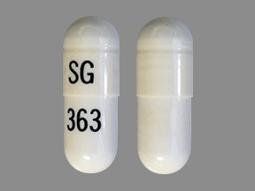 Pill SG 363 White Capsule/Oblong is Omeprazole and Sodium Bicarbonate