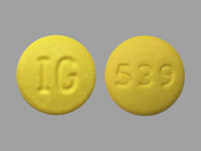 Pill IG 539 Yellow Round is Bupropion Hydrochloride