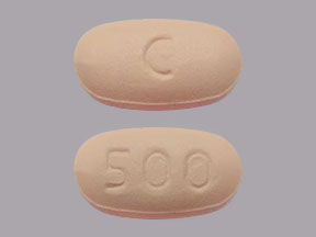 Pill C 500 Peach Capsule-shape is Capecitabine