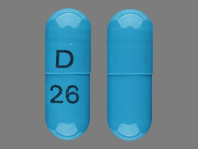 Pill D 26 Blue Capsule-shape is Hydrochlorothiazide
