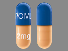 Pill POML 2 mg Blue & Orange Capsule-shape is Pomalyst