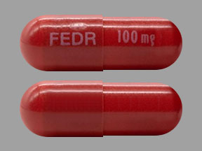 Pill FEDR 100 mg Brown Capsule/Oblong is Inrebic