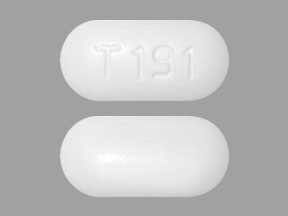 Pill T 191 White Capsule/Oblong is Acetaminophen and Oxycodone Hydrochloride