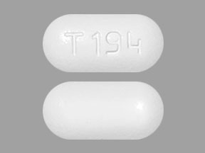 Pill T 194 White Capsule/Oblong is Acetaminophen and Oxycodone Hydrochloride