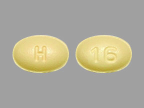 Pill H 16 Yellow Oval is Simvastatin