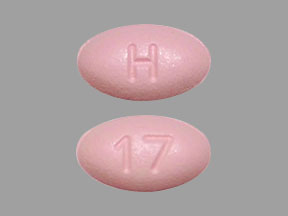 Pill H 17 Pink Oval is Simvastatin