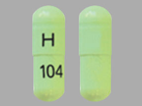 Pill H 104 Green Capsule-shape is Indomethacin