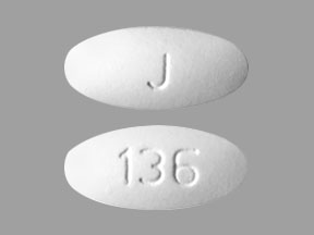 Pill J 136 White Elliptical/Oval is Fenofibrate