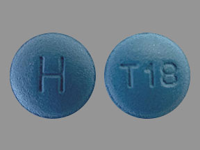Pill H T18 Blue Round is Tadalafil