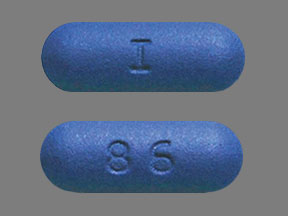 Pill I 86 Blue Capsule/Oblong is Valacyclovir Hydrochloride