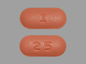 Pill I 25 Pink Capsule/Oblong is Levofloxacin