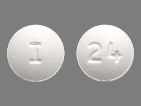 Pill I 24 White Round is Donepezil Hydrochloride