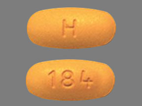 Pill H 184 Brown Oval is Valsartan
