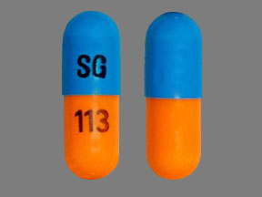 Pill SG 113 Blue & Orange Capsule-shape is Fluoxetine Hydrochloride