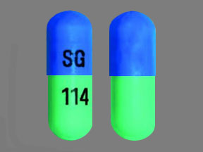 Pill SG 114 Blue Capsule/Oblong is Fluoxetine Hydrochloride