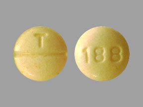 Pill T 188 Yellow Round is Oxycodone Hydrochloride