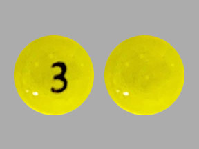 Pill 3 Yellow Round is Benzonatate