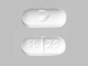 Pill SL 25 > White Oval is Sertraline Hydrochloride