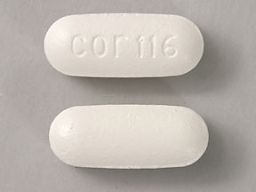 Pill cor 116 White Capsule/Oblong is Acetaminophen Extended Release
