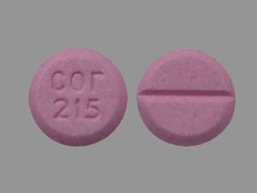 Pill cor 215 Pink Round is Dextroamphetamine Sulfate