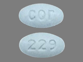 Pill cor 229 Blue Oval is Molindone Hydrochloride