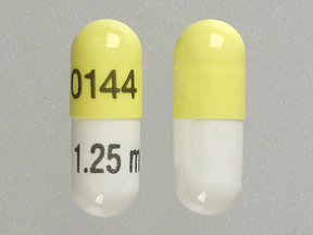 Pill 0144 1.25 mg White & Yellow Capsule-shape is Ramipril