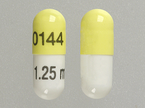 Pill 0144 1.25 mg White & Yellow Capsule/Oblong is Ramipril