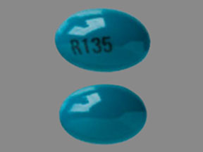Pill R135 Blue Capsule/Oblong is Zenatane