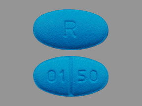 Pill R 01 50 Blue Oval is Fluoxetine Hydrochloride