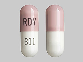 Pill RDY 311 Pink & White Capsule/Oblong is Nizatidine