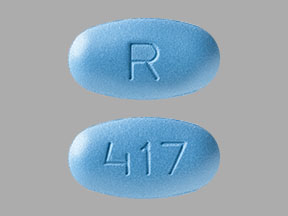 Pill R 417 Blue Oval is Amlodipine Besylate and Atorvastatin Calcium