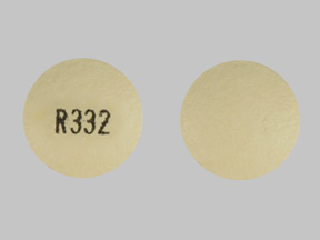 Pill R332 Yellow Round is Pantoprazole Sodium Delayed Release