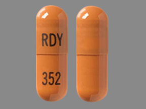 Pill RDY 352 Tan Capsule-shape is Rivastigmine Tartrate
