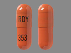 Pill RDY 353 Brown Capsule/Oblong is Rivastigmine Tartrate