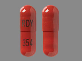 Pill RDY 354 Orange Capsule/Oblong is Rivastigmine Tartrate