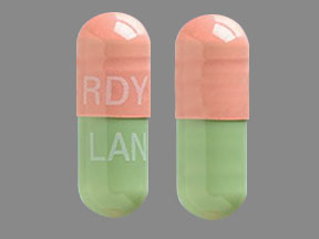 Pill RDY LAN Pink Capsule/Oblong is Lansoprazole Delayed Release