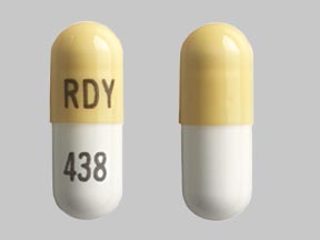 Pill RDY 438 Yellow & White Capsule/Oblong is Ramipril