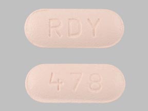 Pill RDY 478 Pink Elliptical/Oval is Zolpidem Tartrate