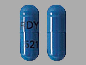 Pill RDY 521 Blue Capsule/Oblong is Atomoxetine Hydrochloride
