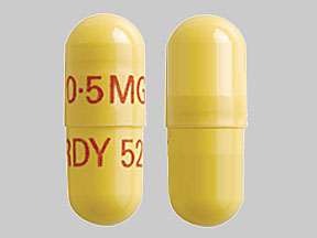 Pill 0.5MG RDY 525 Yellow Capsule/Oblong is Tacrolimus